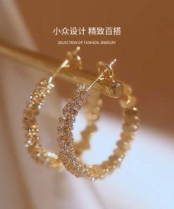 Classic Rose Golden Letter Earrings-M010201
