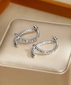 Rhinestone Clover Earrings-M010101