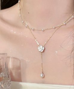 Pearl Long Sweater Chain Necklace-M051502