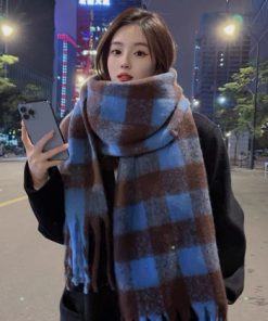 White Wool Knit Scarf -M071372