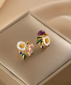 Masonry Letter Pendant Earrings-M012001